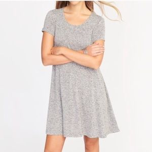Old Navy Plush-Knit Swing Dress Heather Gray